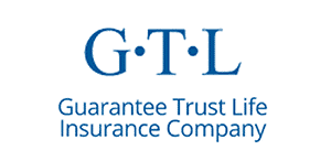 A logo for guarantee trust life insurance company.