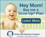 A baby is smiling for the camera while holding onto a grow-up plan.