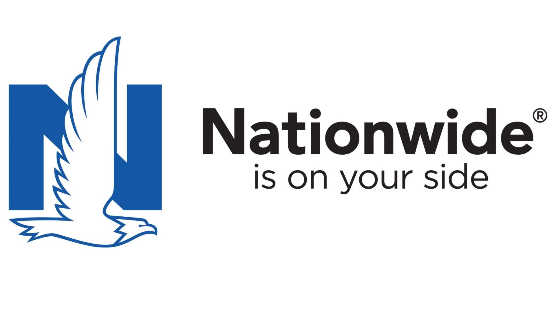 A blue and white logo of nationwide insurance.